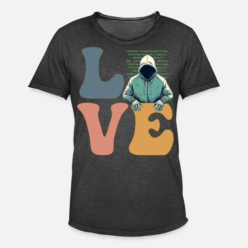 Hacker Hacking Cybersecurity Anonymous - Men's Vintage T-Shirt - washed black