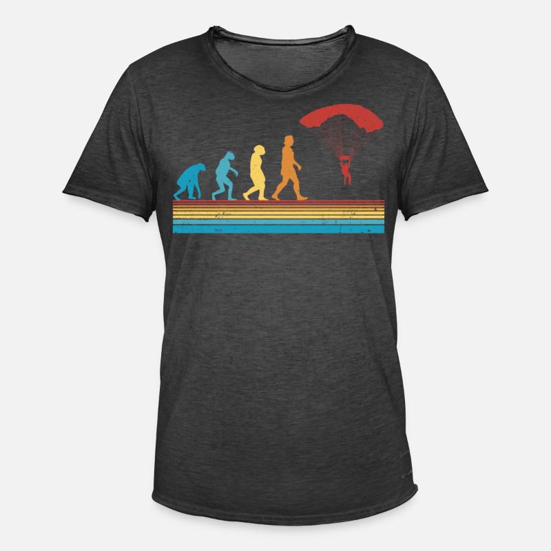 Fallschirmspringer EvolutionFallmschirm Skydive - Männer Vintage T-Shirt - Vintage Schwarz