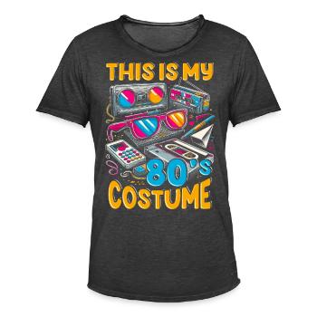 This Is My 80s Costume - Männer Vintage T-Shirt - Vintage Schwarz - Vorne