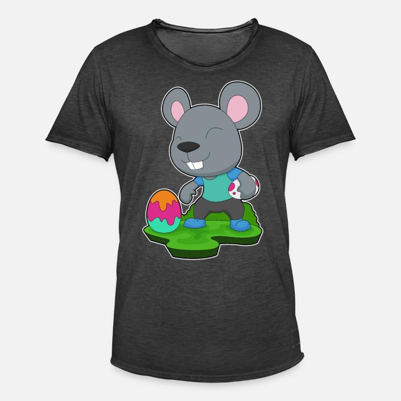 Mouse Easter Easter Egg - Men's Vintage T-Shirt - washed black