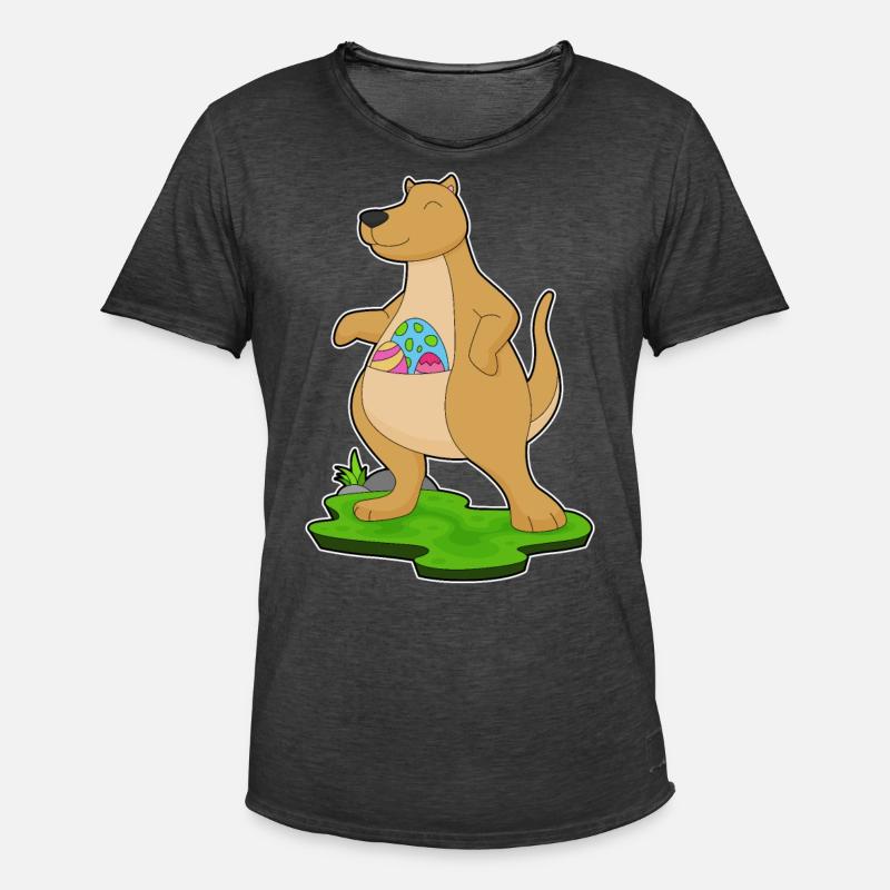 Kangaroo Easter Easter Eggs - Men's Vintage T-Shirt - washed black