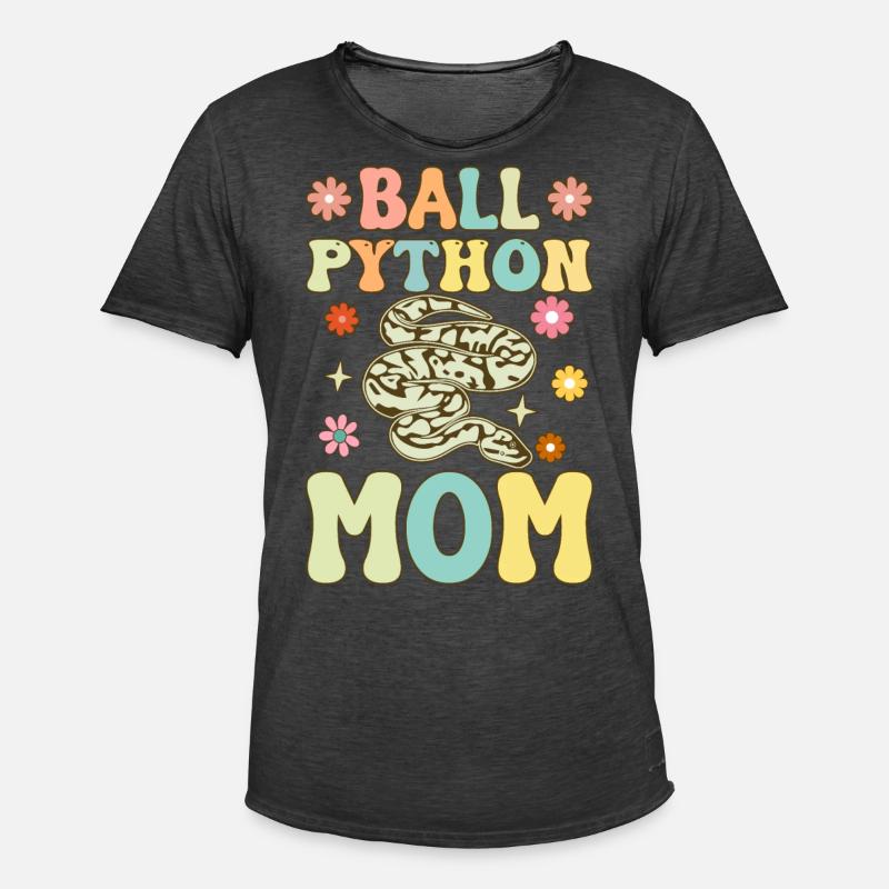 Kugelpython-Mama Groovy Snake Mama - Männer Vintage T-Shirt - Vintage Schwarz