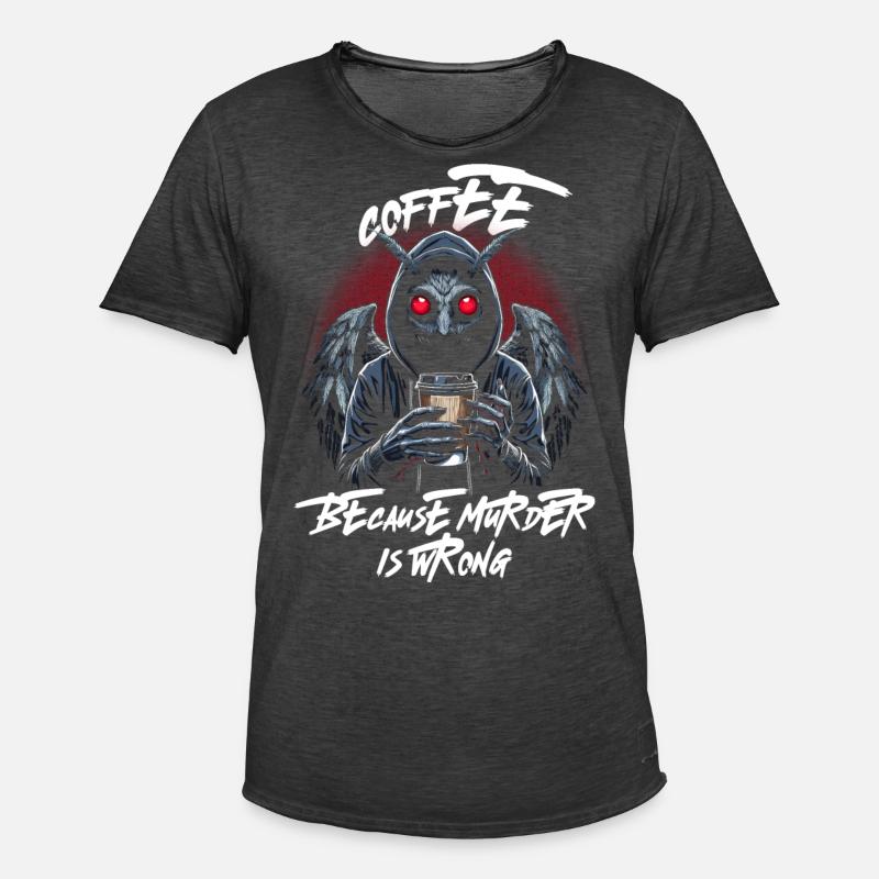 Coffee Because Murder Is Wrong - Männer Vintage T-Shirt - Vintage Schwarz