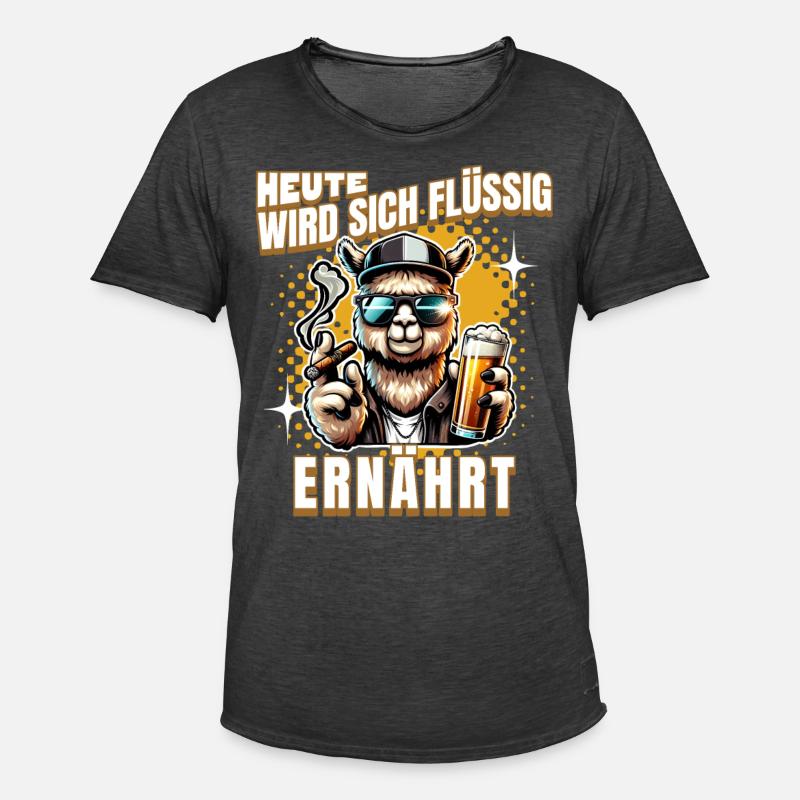 Heute Wird Sich Flüssig Ernährt - Männer Vintage T-Shirt - Vintage Schwarz