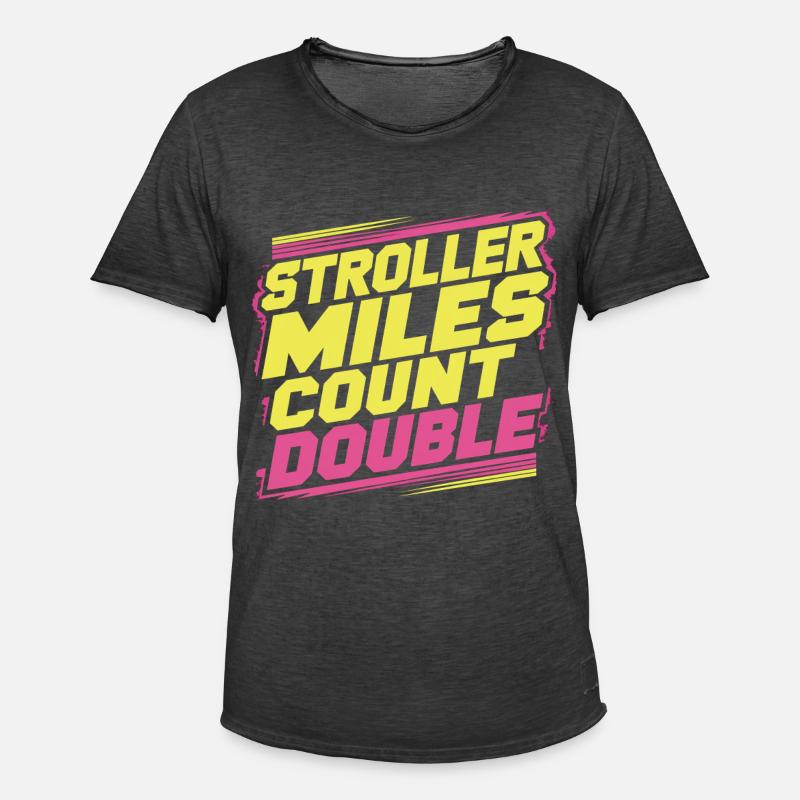 Stroller Miles Count Double 13 - Männer Vintage T-Shirt - Vintage Schwarz