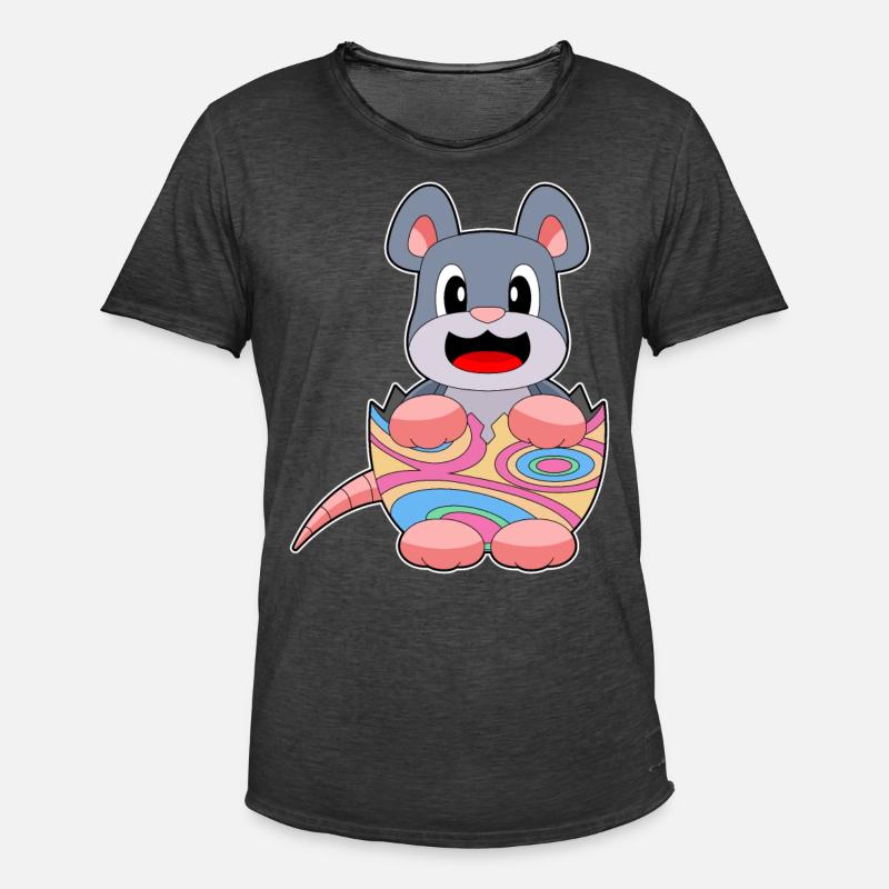 Mouse Easter Easter Egg - Men's Vintage T-Shirt - washed black