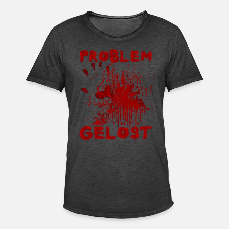 Problem solved - Funny Halloween saying - Men's Vintage T-Shirt - washed black