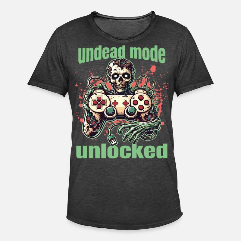 Zombie Gaming Controller: Undead Mode - Men's Vintage T-Shirt - washed black