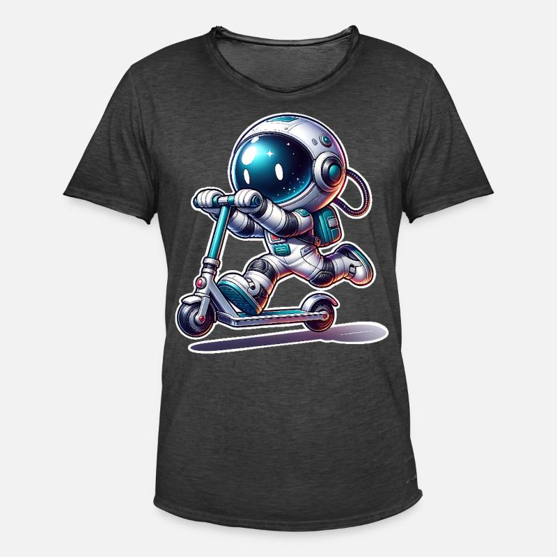 E-Scooter E-Roller Astronaut Scooter - Men's Vintage T-Shirt - washed black