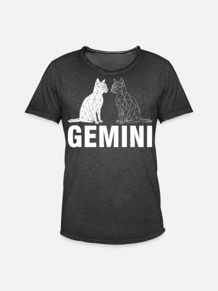 Gemini - Men's Vintage T-Shirt - washed black