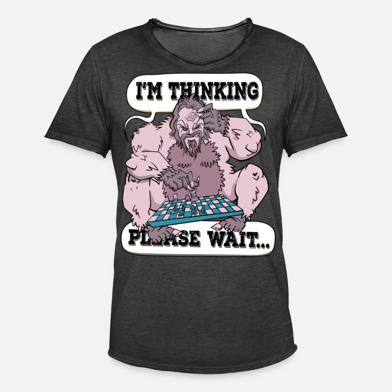 Ich denke, bitte warte Schach - Männer Vintage T-Shirt - Vintage Schwarz