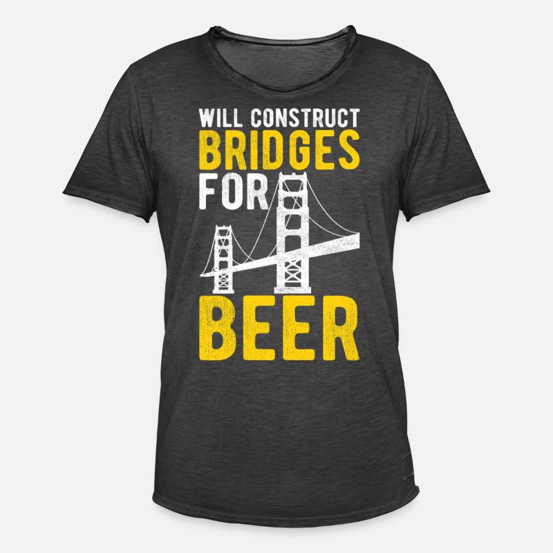 Bridge Engineer Bridge Construction - Men's Vintage T-Shirt - washed black