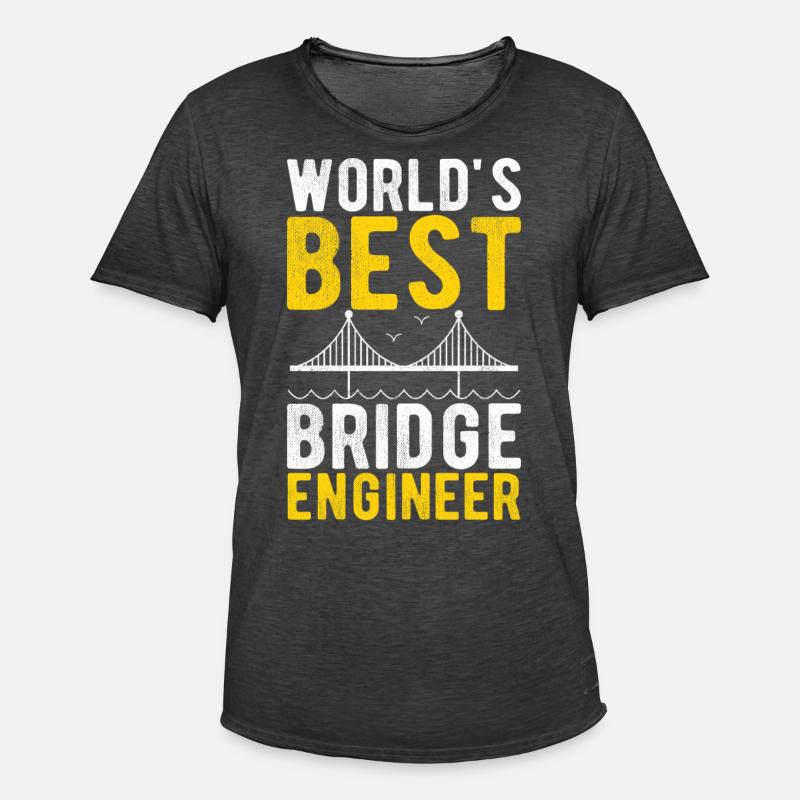 Bridge Engineer Bridge Construction - Men's Vintage T-Shirt - washed black