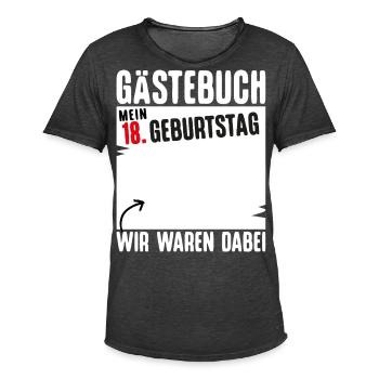 T-Shirt 18. Geburtstag Junge Lustiges Geschenk 18. - Männer Vintage T-Shirt - Vintage Schwarz - Vorne