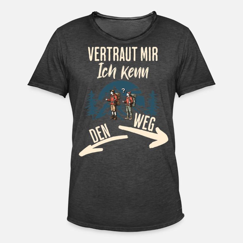 Wandern - Männer Vintage T-Shirt - Vintage Schwarz