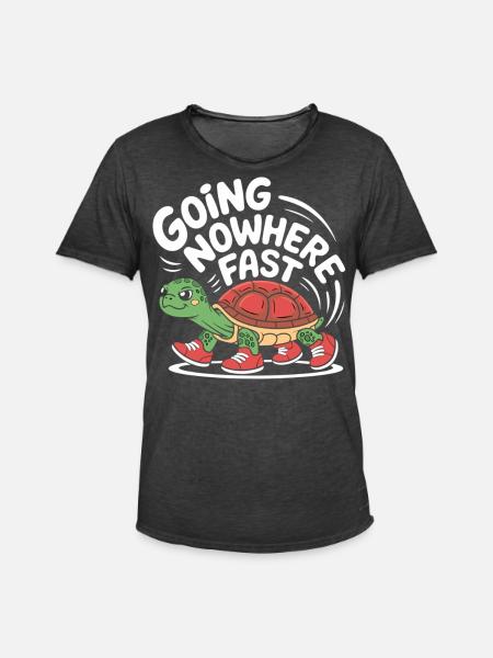 Turtle pace in style - Men's Vintage T-Shirt - washed black