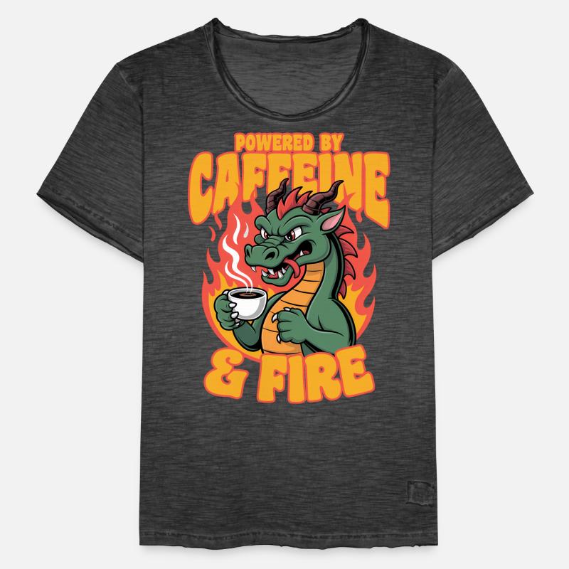 Dragon Coffee Créatures mythiques T-shirt vintage Homme