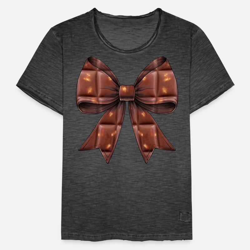 Coquette Bow Chocolate Candy Bar Pattern Men's Vintage T-Shirt