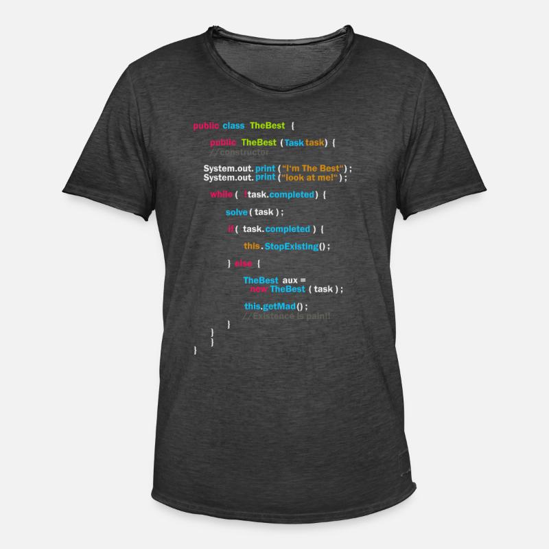 Code du programme - T-shirt vintage Homme - noir vintage