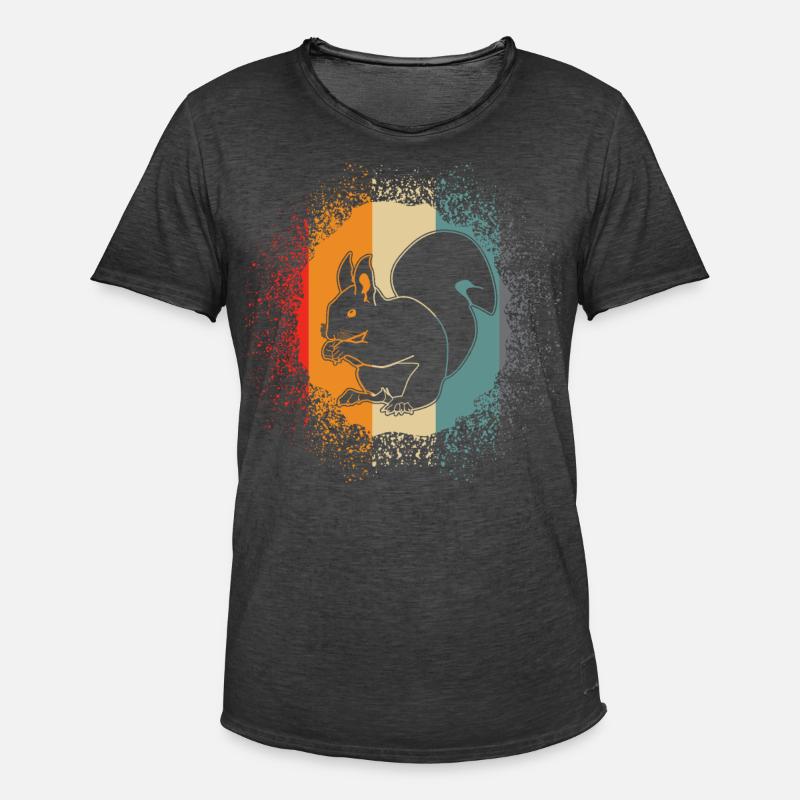 Eichhörnchen Squirrel - Retro Eichörnchen - Männer Vintage T-Shirt - Vintage Schwarz