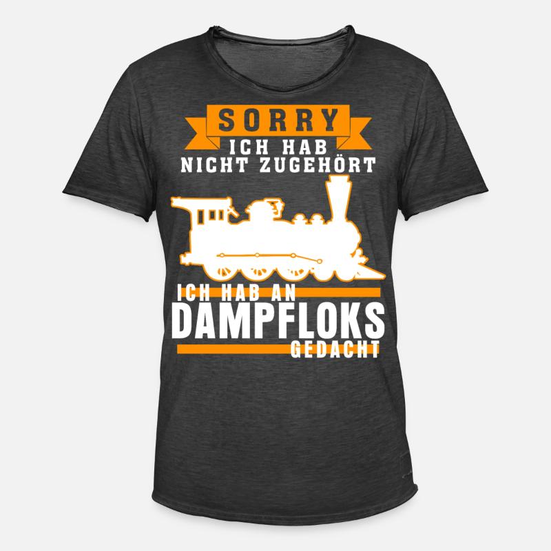 Dampflok Spruch Eisenbahn Dampfloks - Männer Vintage T-Shirt - Vintage Schwarz