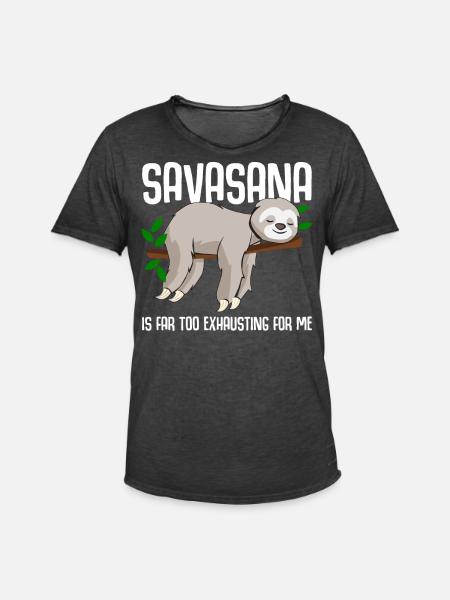 Savasana Sloth Yoga - Men's Vintage T-Shirt - washed black
