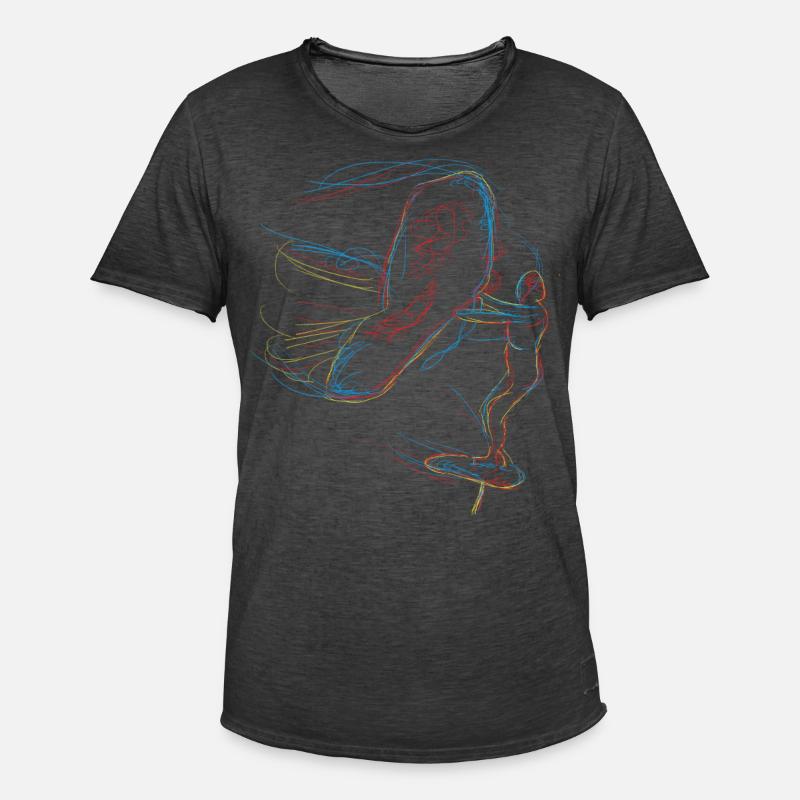 Wing Surf Hydrofoiling Wing Foiling - Männer Vintage T-Shirt - Vintage Schwarz