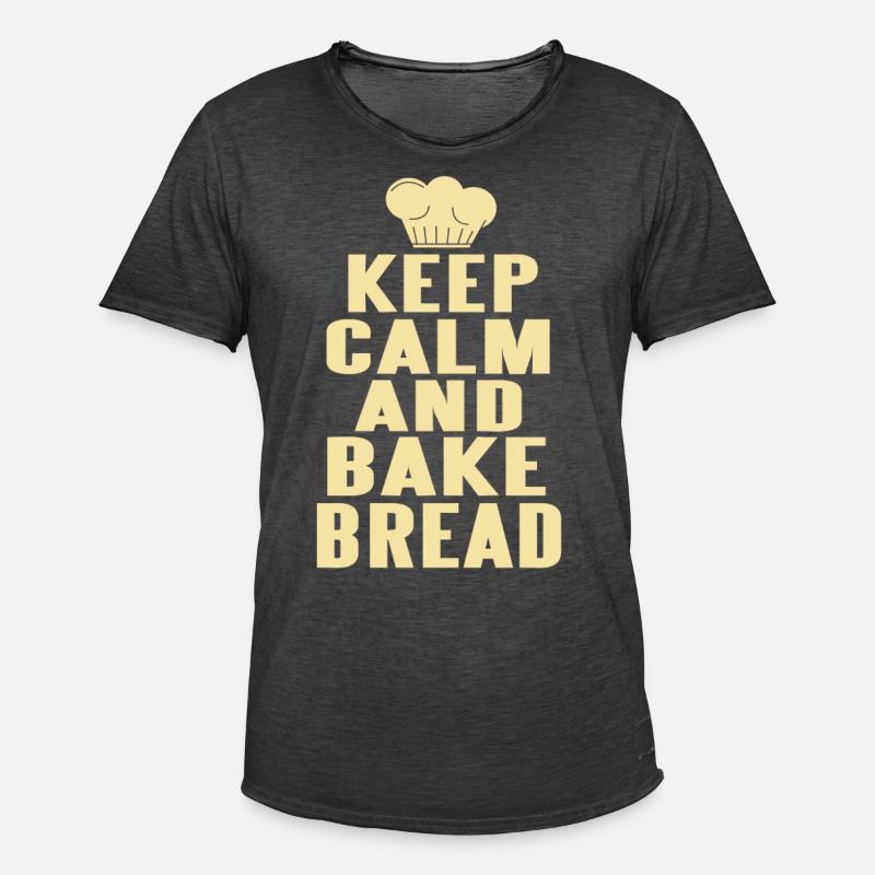 Keep calm and bake bread - Männer Vintage T-Shirt - Vintage Schwarz