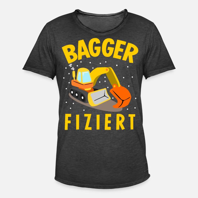 Baggerfahrer Baustelle Bagger - Männer Vintage T-Shirt - Vintage Schwarz
