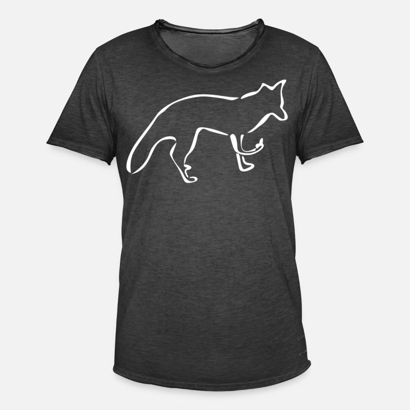 Fuchs Mittelfinger Rotfuchs - Männer Vintage T-Shirt - Vintage Schwarz