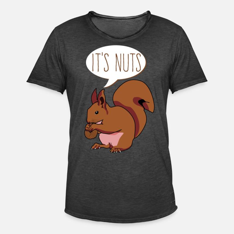 Eichhörnchen It's Nuts Squirrel - Männer Vintage T-Shirt - Vintage Schwarz