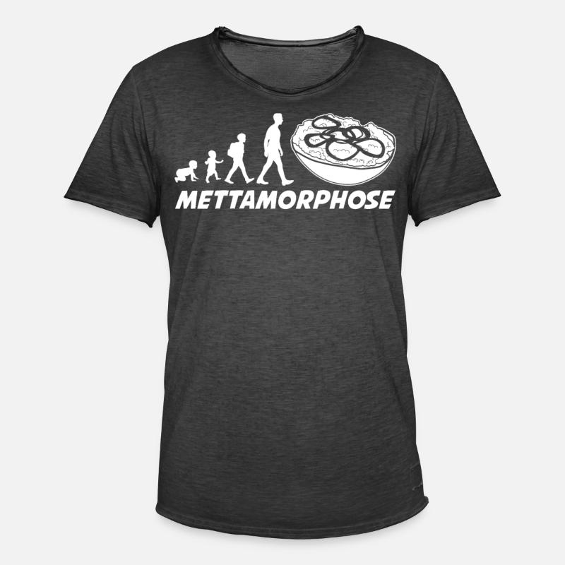 Mettbrötchen Mettigel Hackfleisch Mett - Männer Vintage T-Shirt - Vintage Schwarz