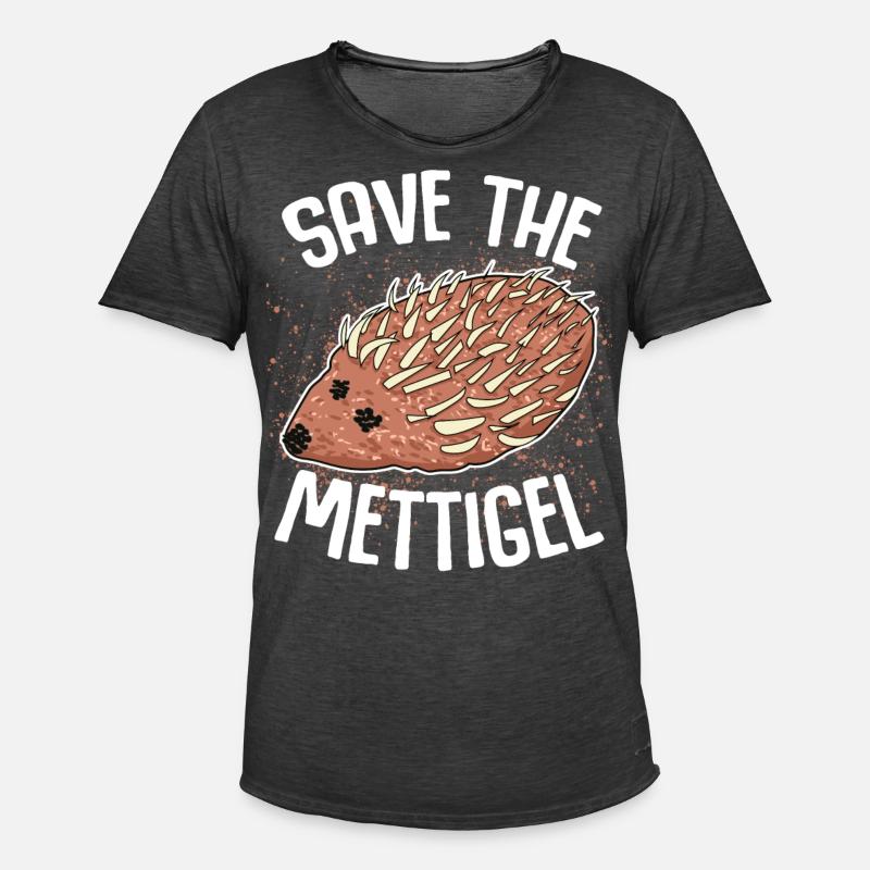 Mettigel Mettbrötchen Hackfleisch Mett - Männer Vintage T-Shirt - Vintage Schwarz