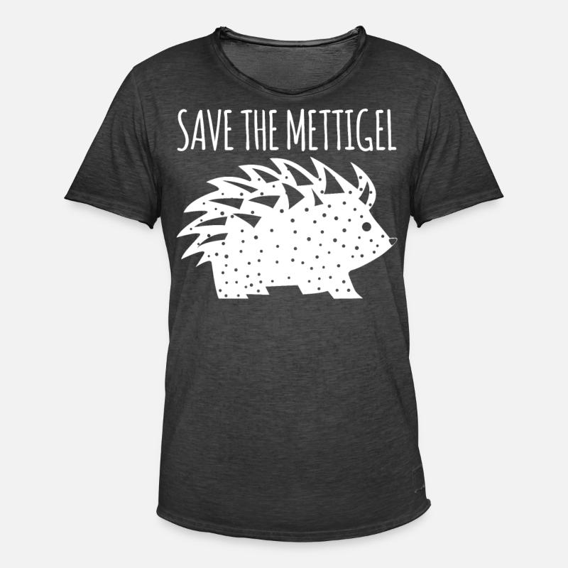 Mettigel Hackfleisch Mett Mettbrötchen - Männer Vintage T-Shirt - Vintage Schwarz