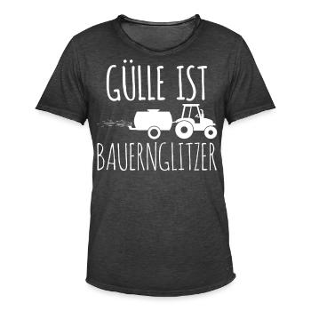 Traktor Landwirt Gülle fahren Bauer - Männer Vintage T-Shirt - Vintage Schwarz - Vorne