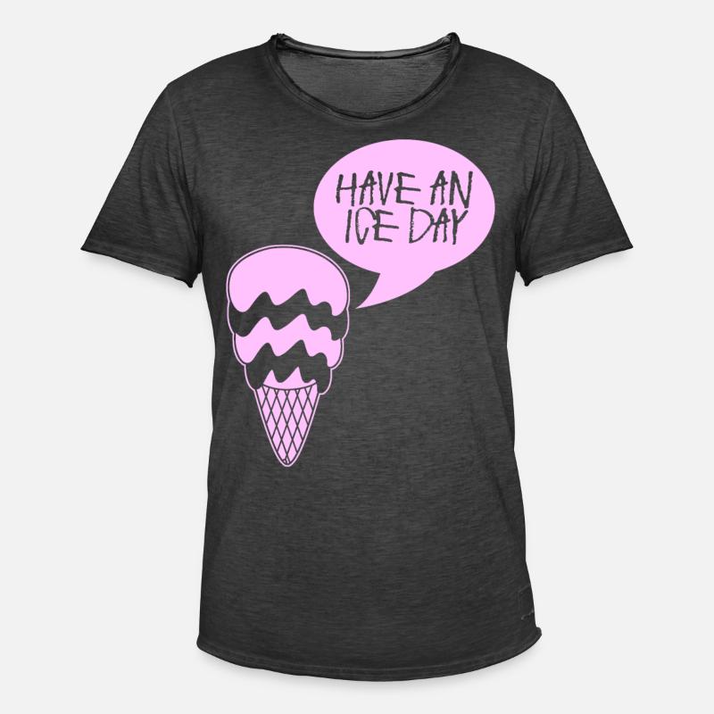 Eis Eisbecher Eiscreme - Männer Vintage T-Shirt - Vintage Schwarz