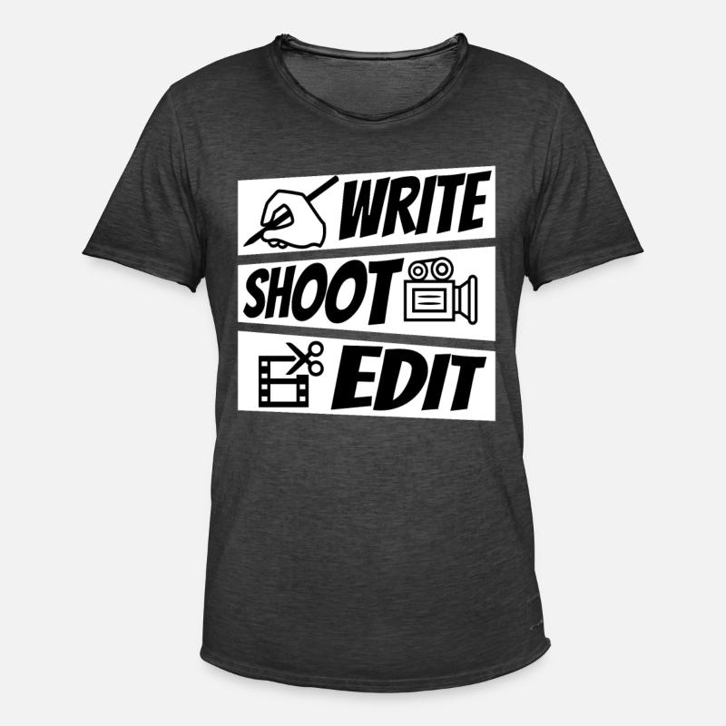 Write Shoot Edit Repeat - Men's Vintage T-Shirt - washed black