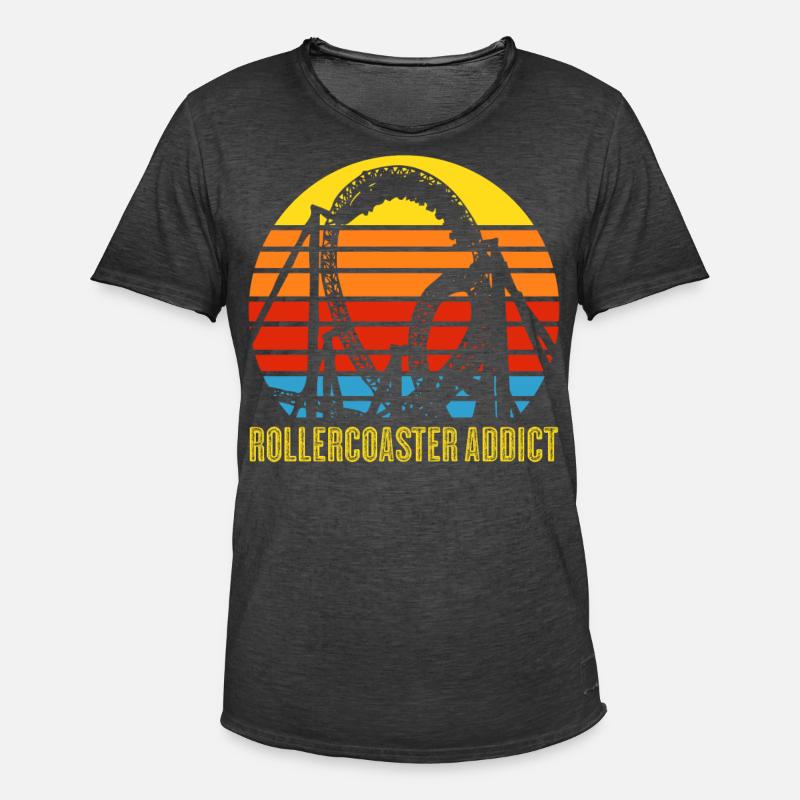 Achterbahn Roller Coasters Rollercoaster - Männer Vintage T-Shirt - Vintage Schwarz