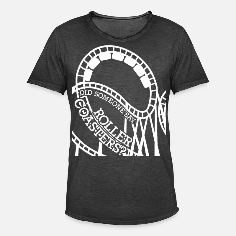 Achterbahnfahrer Spruch Achterbahn - Männer Vintage T-Shirt - Vintage Schwarz