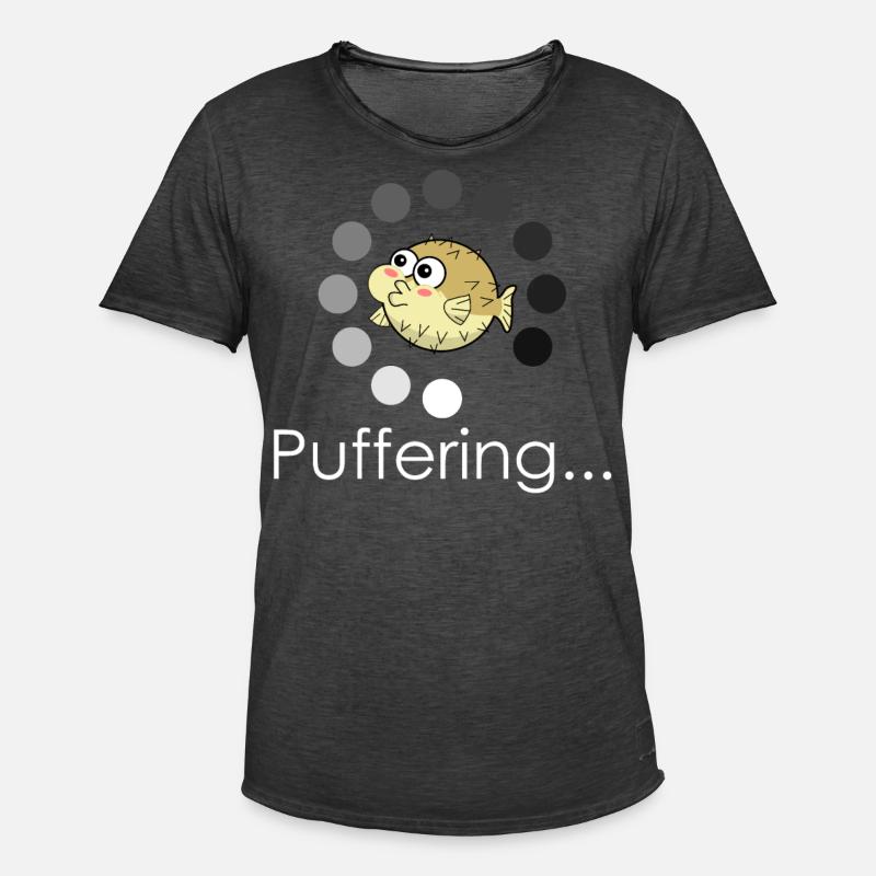 Pufferfish Bufferring - Männer Vintage T-Shirt - Vintage Schwarz