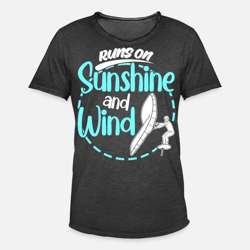 Winging Wing Foiling Wing Surfing - Männer Vintage T-Shirt - Vintage Schwarz
