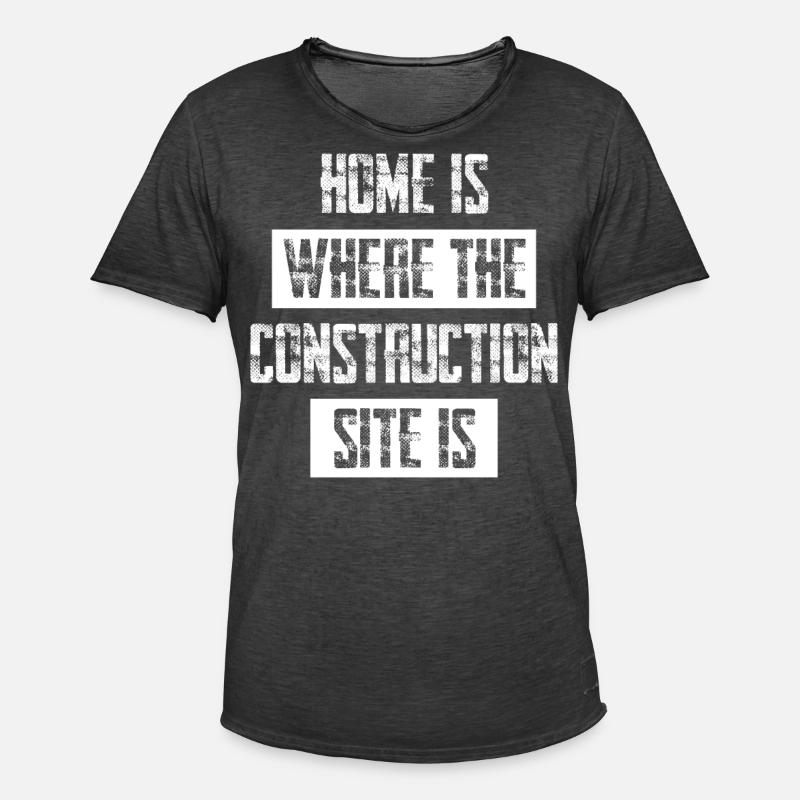 Construction Site Construction Worker - Männer Vintage T-Shirt - Vintage Schwarz