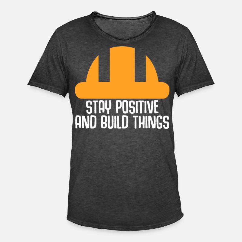Construction Site Construction Worker - Men's Vintage T-Shirt - washed black
