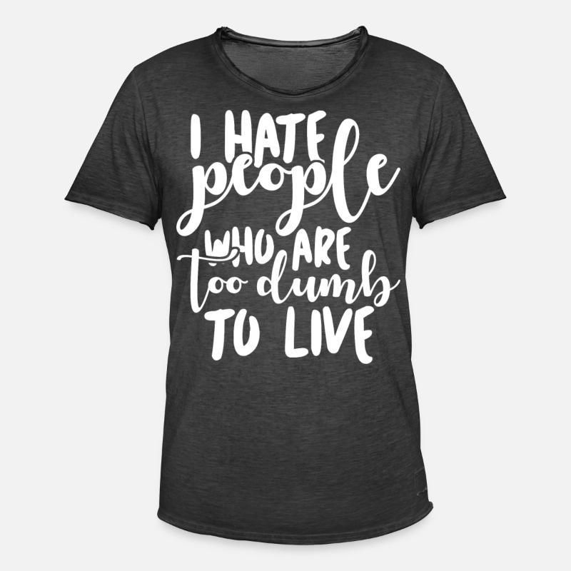 Misanthrope Grumpy Darwin Darwinism - Männer Vintage T-Shirt - Vintage Schwarz