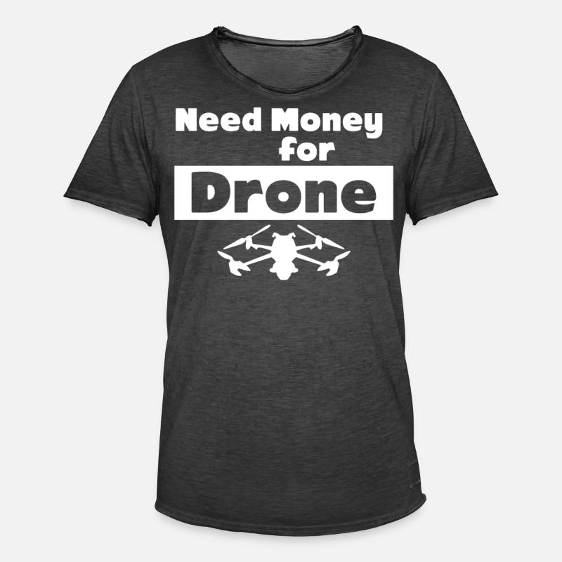 Drone FPV Drones Quadcopter - Men's Vintage T-Shirt - washed black