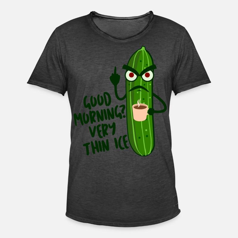 Grumpy Cucumber Cucumbers Pickles - Männer Vintage T-Shirt - Vintage Schwarz
