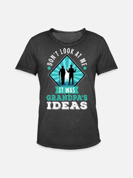 It was grandpas idea - Men's Vintage T-Shirt - washed black