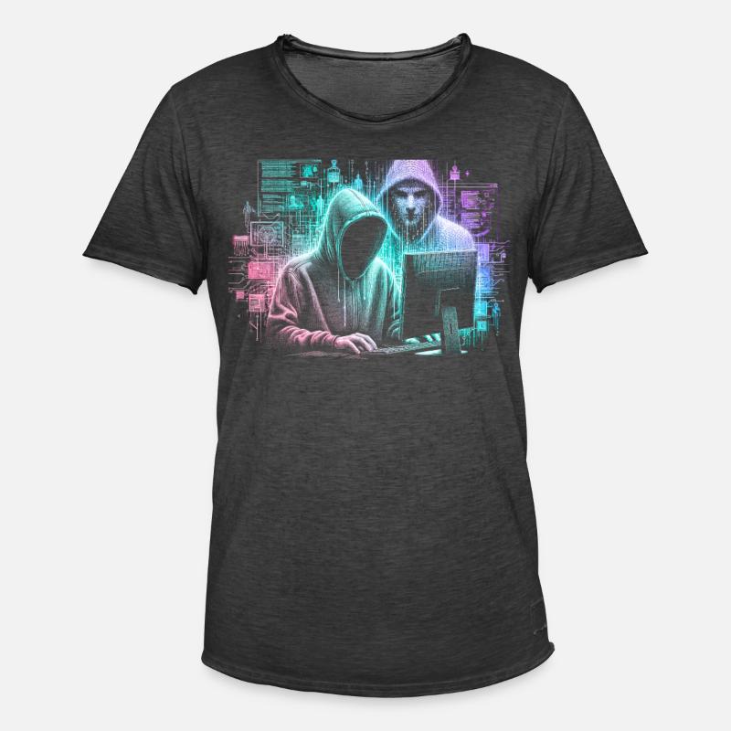 Programmeur Programmation Informatique - T-shirt vintage Homme - noir vintage