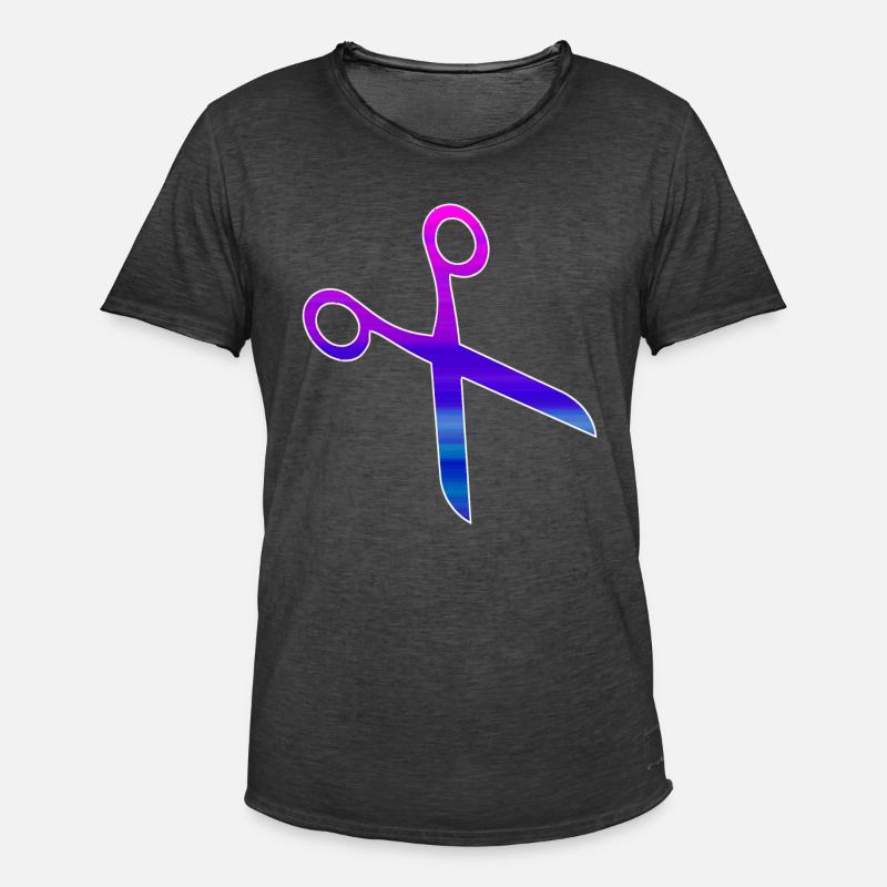 Friseur Schere - Männer Vintage T-Shirt - Vintage Schwarz