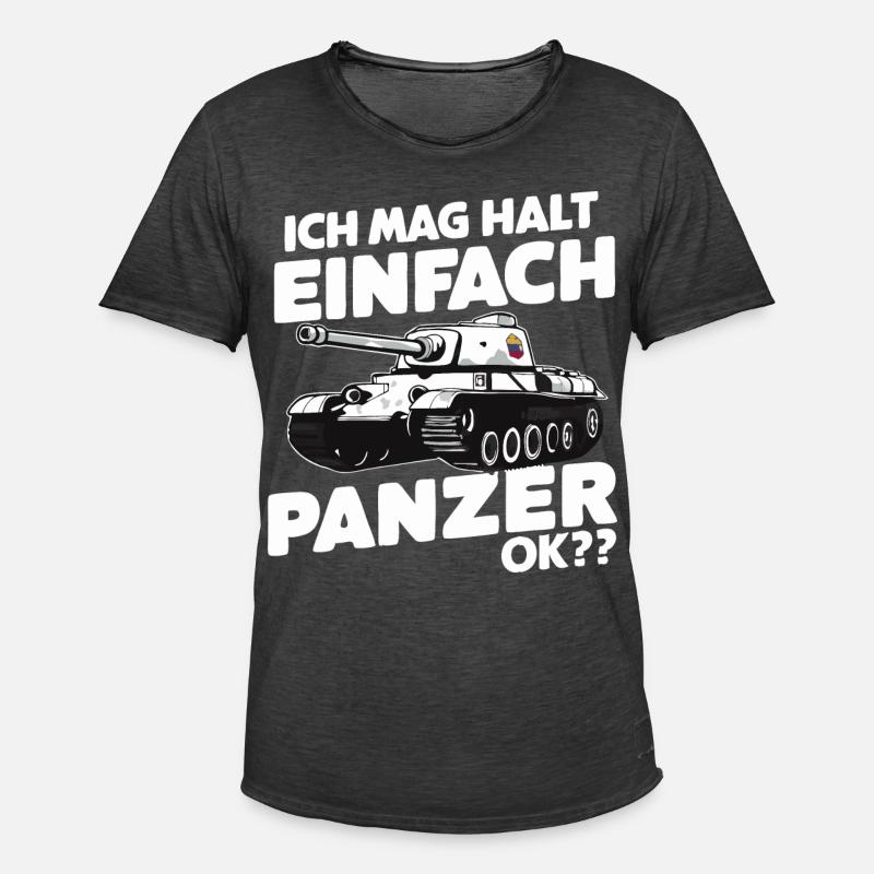 Panzer Kampfpanzer Panzerkampfwagen Panzerfahrer - Männer Vintage T-Shirt - Vintage Schwarz